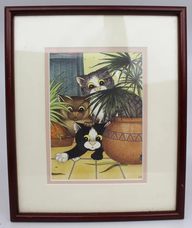 Linda Jane Smith Framed Cat Print