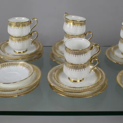Royal Albert White & Gold Tea Service