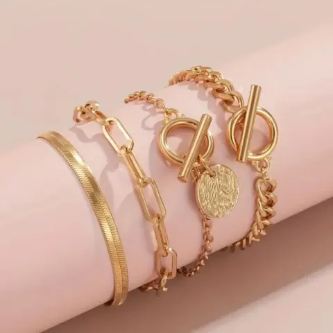 New! 4pc Vintage Style Boho Bracelet Set