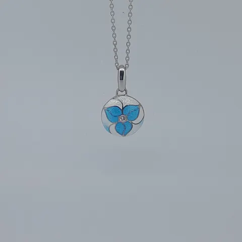 Nicole Barr Silver and Enamelled and Sapphire Pendant
