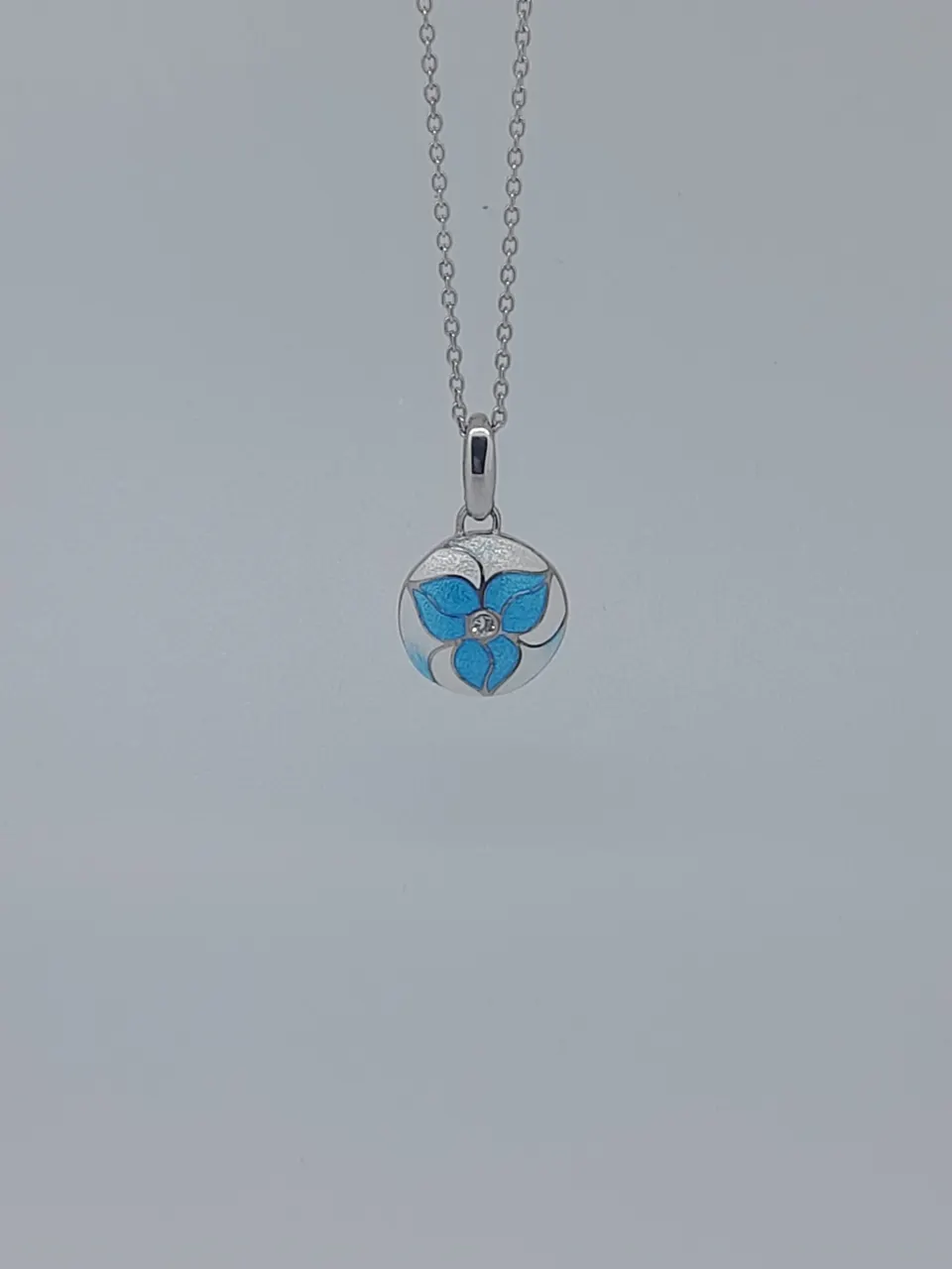 Nicole Barr Silver and Enamelled and Sapphire Pendant