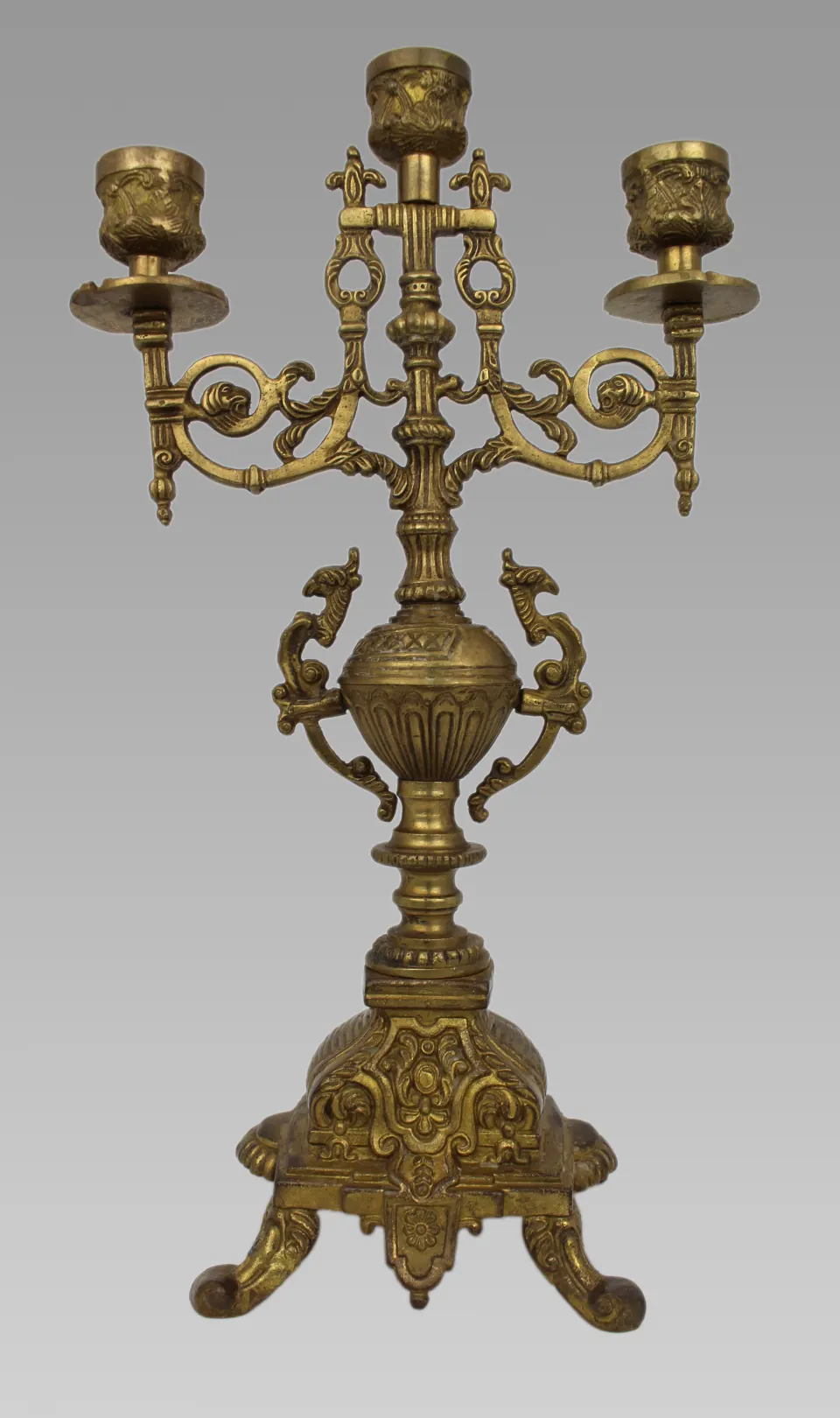 Vintage Brass Ornate Candelabra