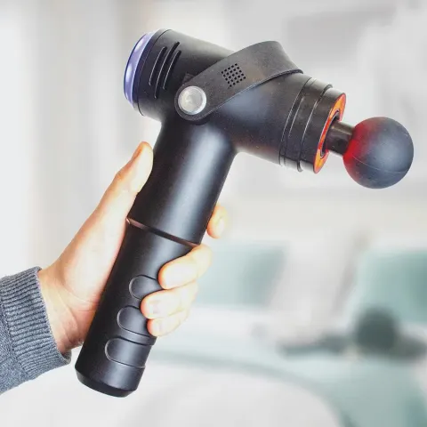 (140/6K) Lot RRP £130. 2x Cordless Hammer Massager With Heat Function. Rechargeable, 5 Interchangea