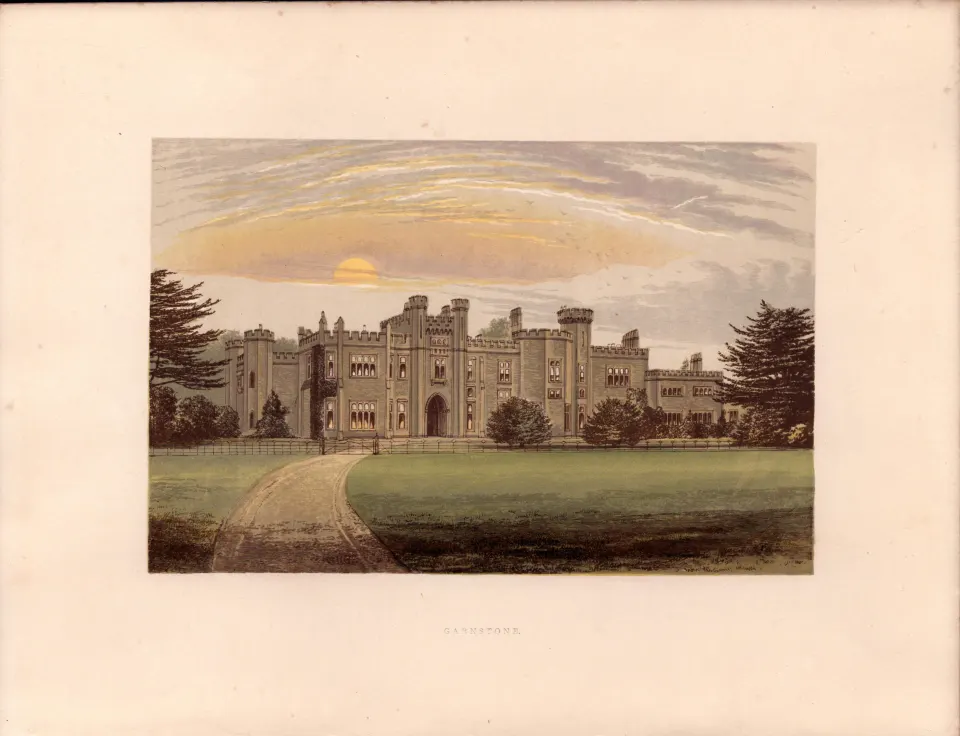 Garnstone Herefordshire Gilt-Edge Coloured Antique Book Plate.
