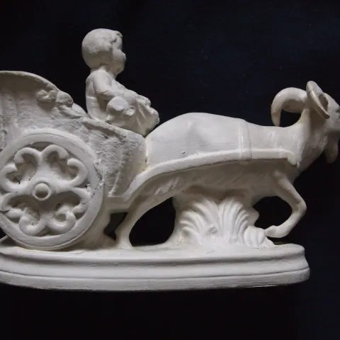 Wedding Decoration Circa 1910 Cupid Riding Goat Cart