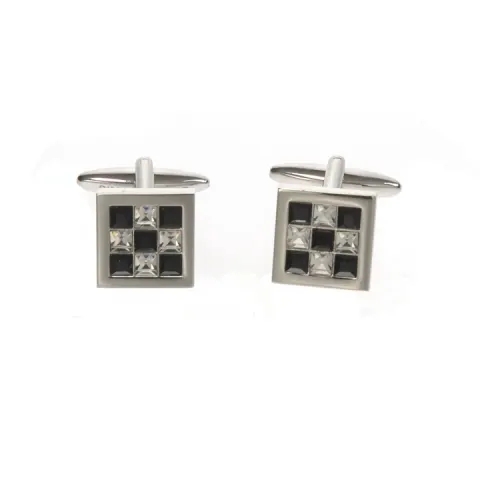 Swarovski Crystal Check Board Cufflink - Unboxed x 5