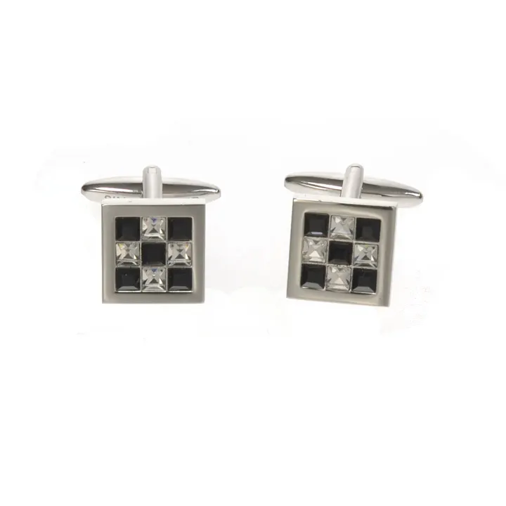 Swarovski Crystal Check Board Cufflink - Unboxed x 5