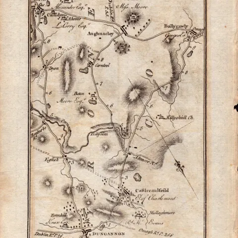 Ireland Rare Antique 1777 Map Strabane Dungannon  Callidon Ballygawly.
