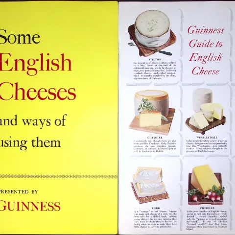 Guinness Guide English Cheeses Coloured 60-Year-Old 4 Page Print.