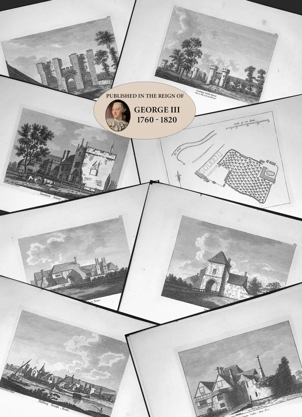 Job Lot County Kent Francis Grose Antique 230+ Years Old Copper Engravings-3.