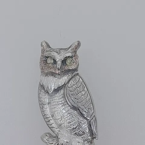 Nicole Barr Silver Enamelled Broach Set With Yellow Sapphire Eyes