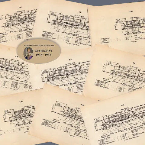 Job lot Southern Railway Locomotive Detailed Diagram 85-Year-Old-1.