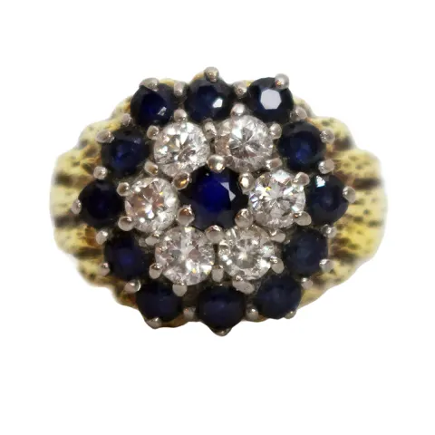 Sapphire & Diamond 18ct Cluster Ring