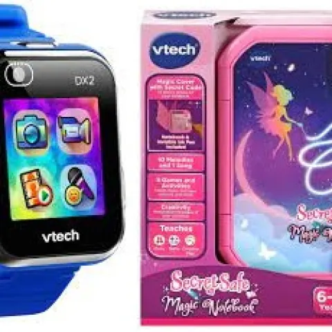 2 x Vtech Items. 1 x KidiZoom Smart Watch DX2. 1 x VTech secret safe magic notebook pink.