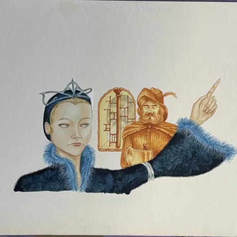 Snow White Original Vintage 1970's Book Artwork & COA & Copy of Page Free Post In UK