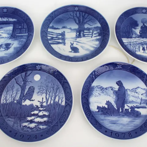 Collection of 5 Royal Copenhagen Christmas Plates