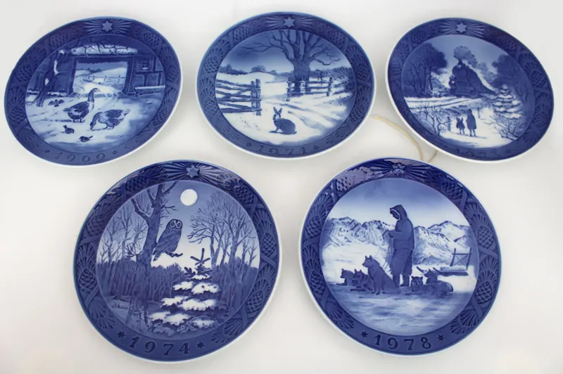 Collection of 5 Royal Copenhagen Christmas Plates