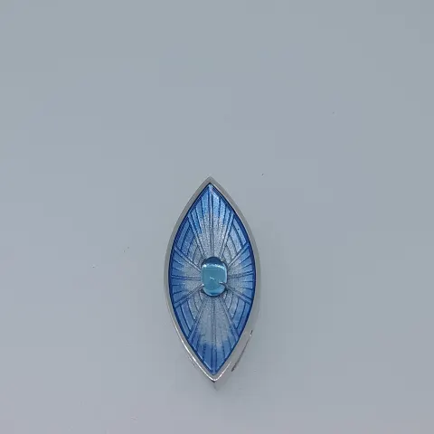 Nicole Barr Silver Enamelled Pendant Set With Oval Topaz