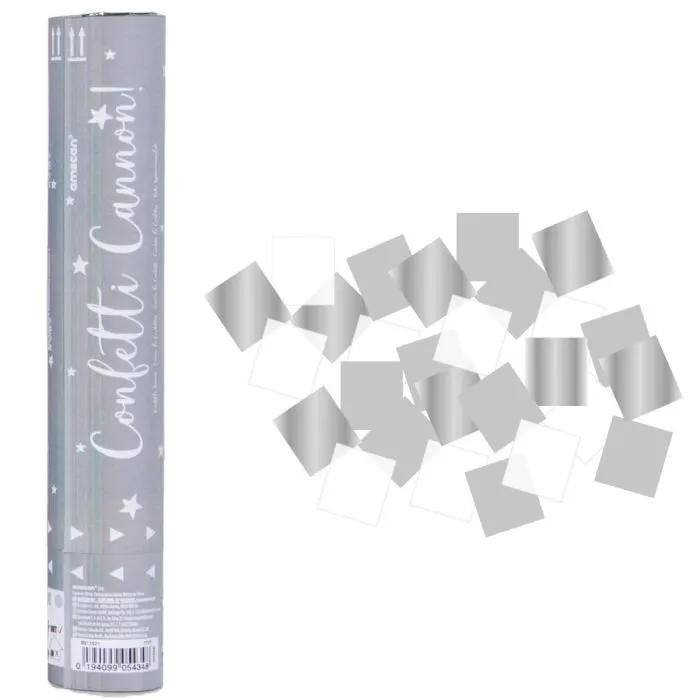 2 x Silver Foil Confetti Cannon