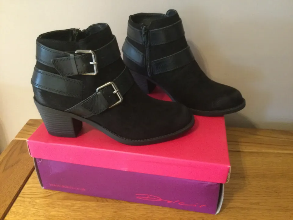 Dolcis “Quincy” Ankle Boots, Size 4, Black - New RRP £49.99