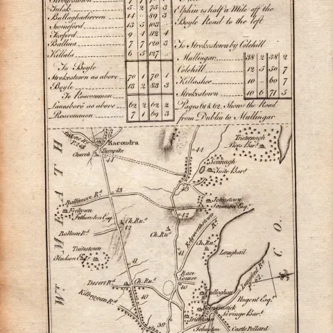 Ireland Rare Antique 1777 Map Sligo Mullingar Sonna Lough Roscommon.