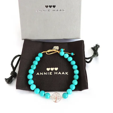 Annie Haak 925 Silver Turquoise Bead Tree of Life Bracelet 'New With Gift Box'