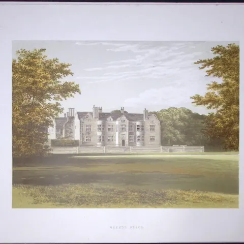 Glynde Place Sussex 160 Years-Old Gilt-Edge Coloured Antique Book Plate-15