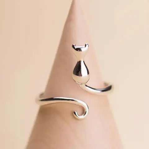 New! Cute Cat Wrap Ring
