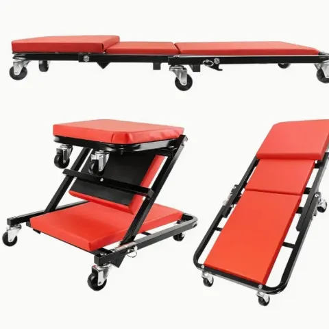 2-In-1 Rolling Mechanic’s Creeper & Stool – Comfort, Versatility, and Strength In One Tool!