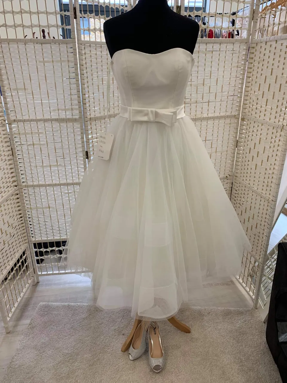 Wedding dress tea length size 10 ivory Designer dress