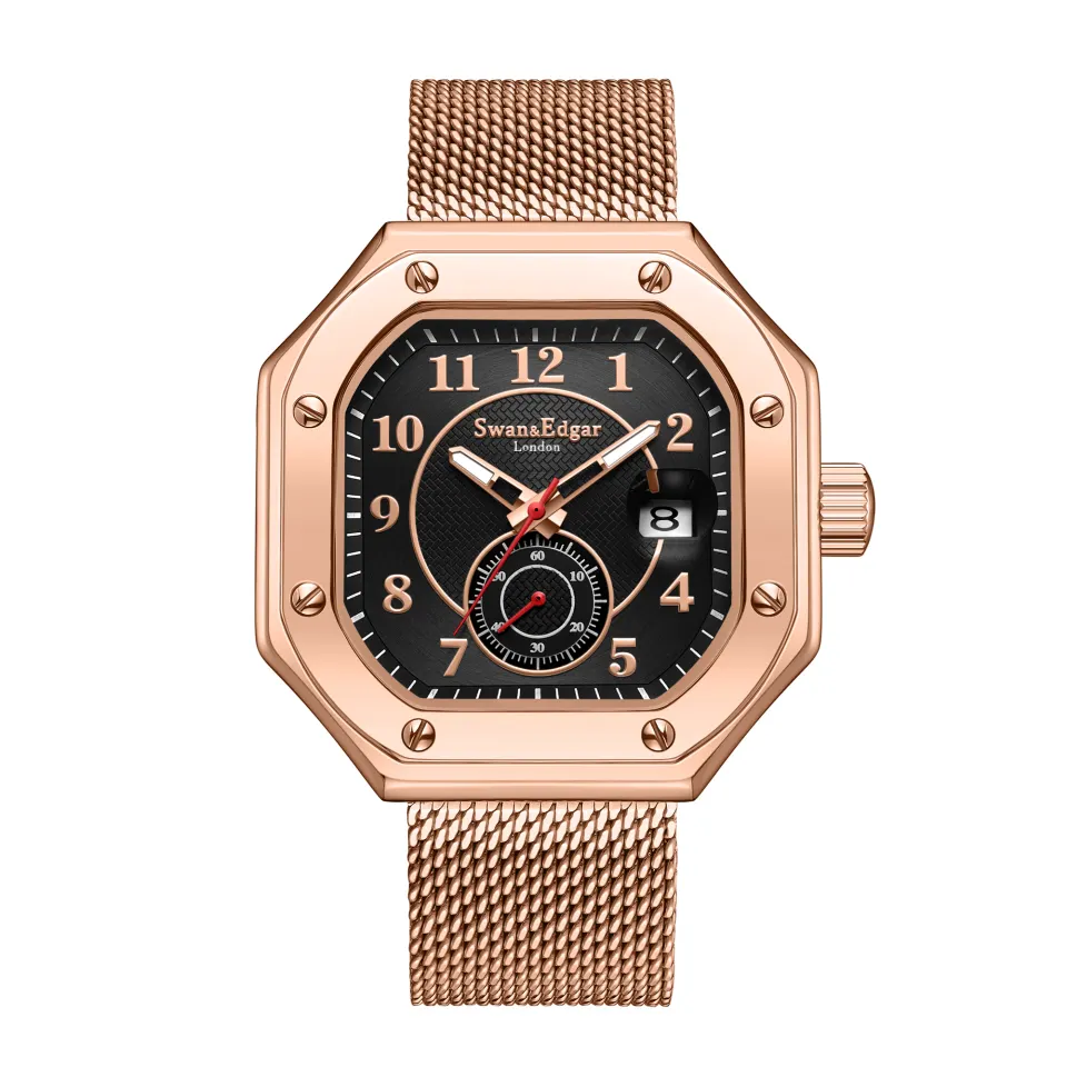 Swan & Edgar Hand Assembled Quadrant Automatic Rose Watch - FREE DELIVERY & 5 YEAR WARRANTY