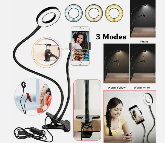 Blitzwolf BW-SL6 Clip Selfie Ring Light with Flexible Mobile Phone Holder L10a