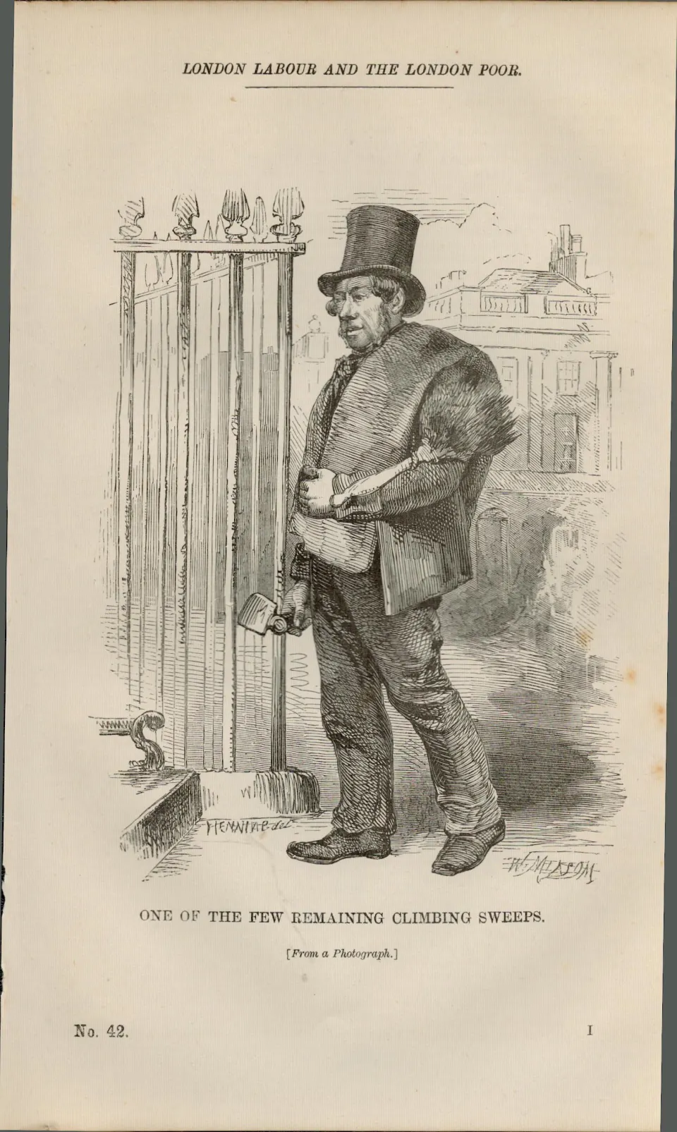 London Climbing Sweep Antique Rare 1864 Henry Mayhew Print.