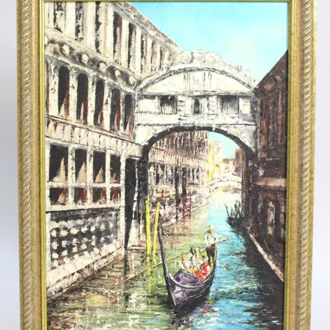 Bridge of Sighs Venice by Alan King Oil on Board