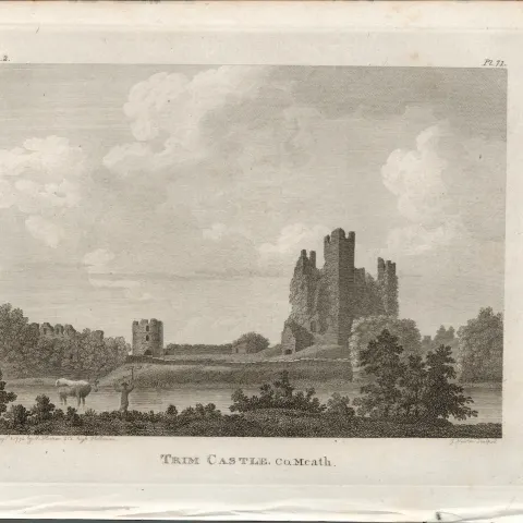 Trim Castle Co Meath Rare 1791 Francis Grose Antique Print.