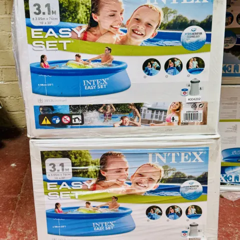 2 x Intex 10ft Easy Set Ring Pool With Water Filter Pump New Sealed Box