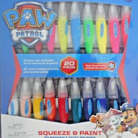 8 x Paw Patrol 20 Squeeze & Paint Washable Paint Brush Sets RRP £14.99 ea