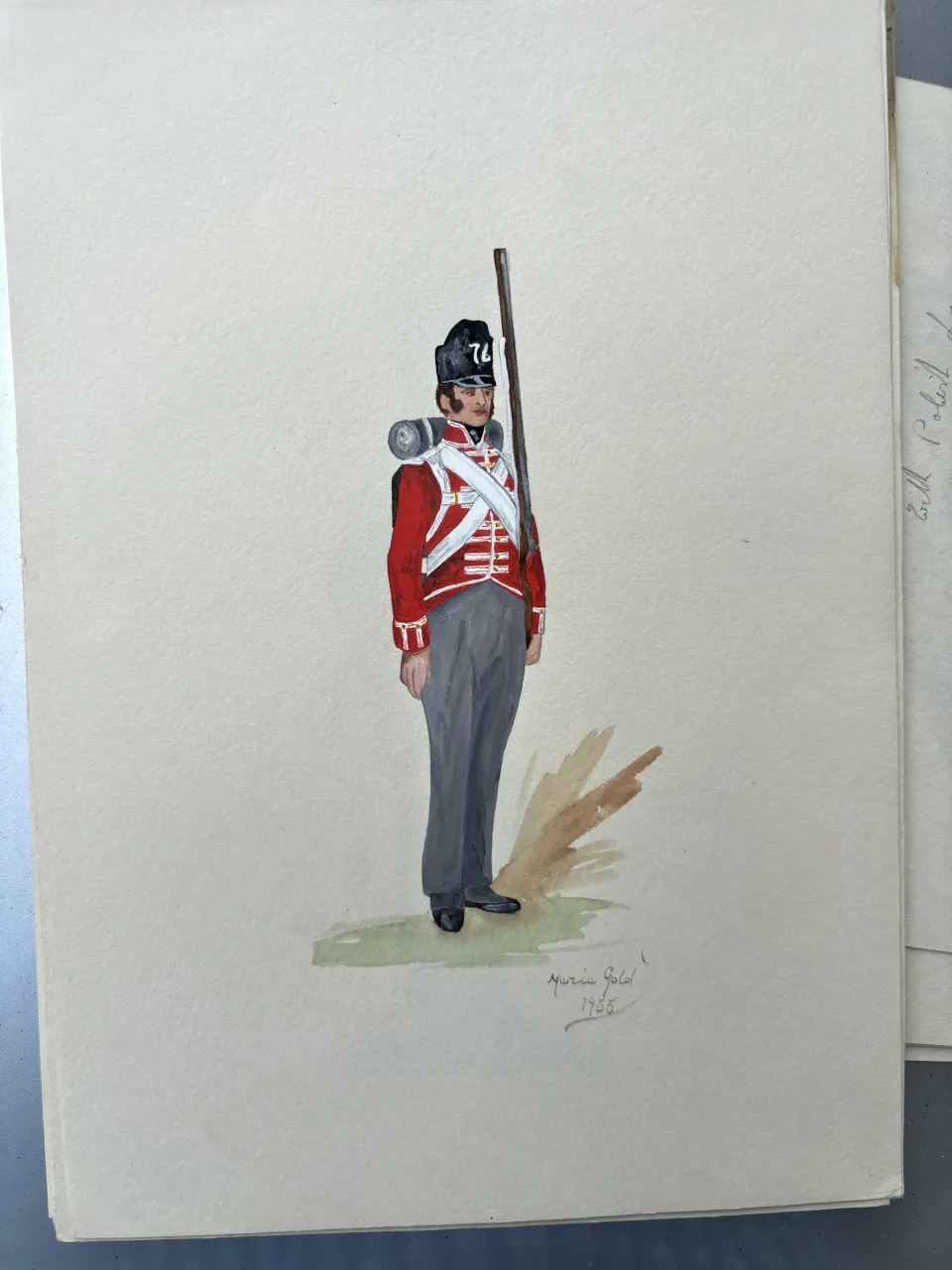 Vintage Watercolour Book Illustration ? Noel Gold "The 76th Regiment of Foot