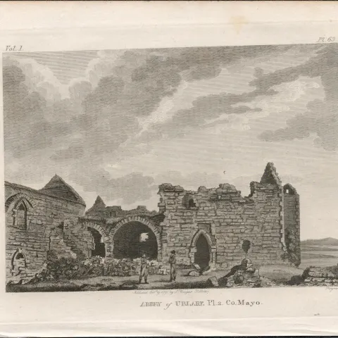 Urlare Abbey Co Mayo Rare 1791 Francis Grose Antique Print.