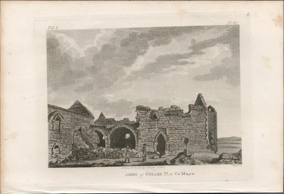 Urlare Abbey Co Mayo Rare 1791 Francis Grose Antique Print.