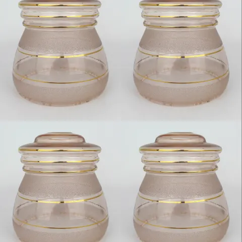 4 x Turned Pink Glass Lampshades