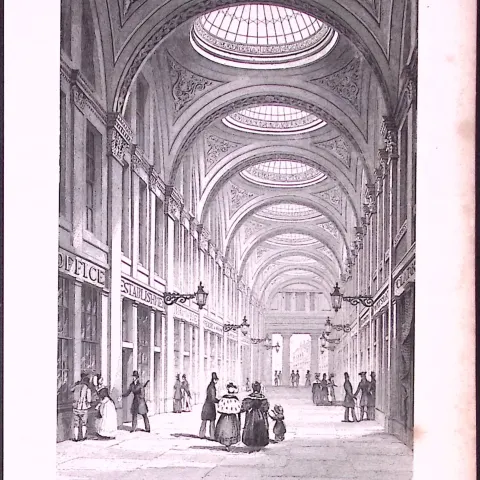 The Royal Arcade Newcastle 1835 Antique Steel Engraving-12-TR