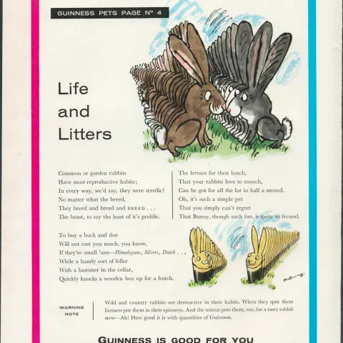 Original 1960 Guinness Pet PrintThis Print Is Over 60 Years Old And Is Not A Modern Copy.Approx Size