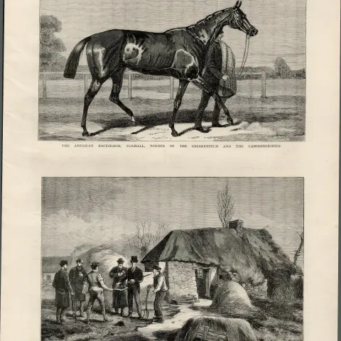 Inspecting a Farm  Holding Limerick Ireland 1881 Antique Print.