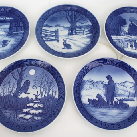Collection of 5 Royal Copenhagen Christmas Plates
