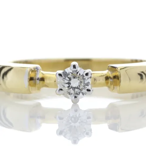 18ct Single Stone Fancy Claw Set Diamond Ring 0.20 Carats