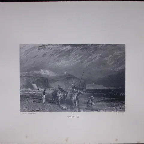 J.M.W Turner Rare “Folkestone Kent” 1873 Picturesque Views in England-11