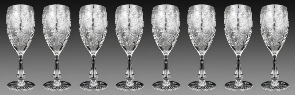 Set of 8 Tudor Crystal "Catherine of Aragon" Wine Glasses