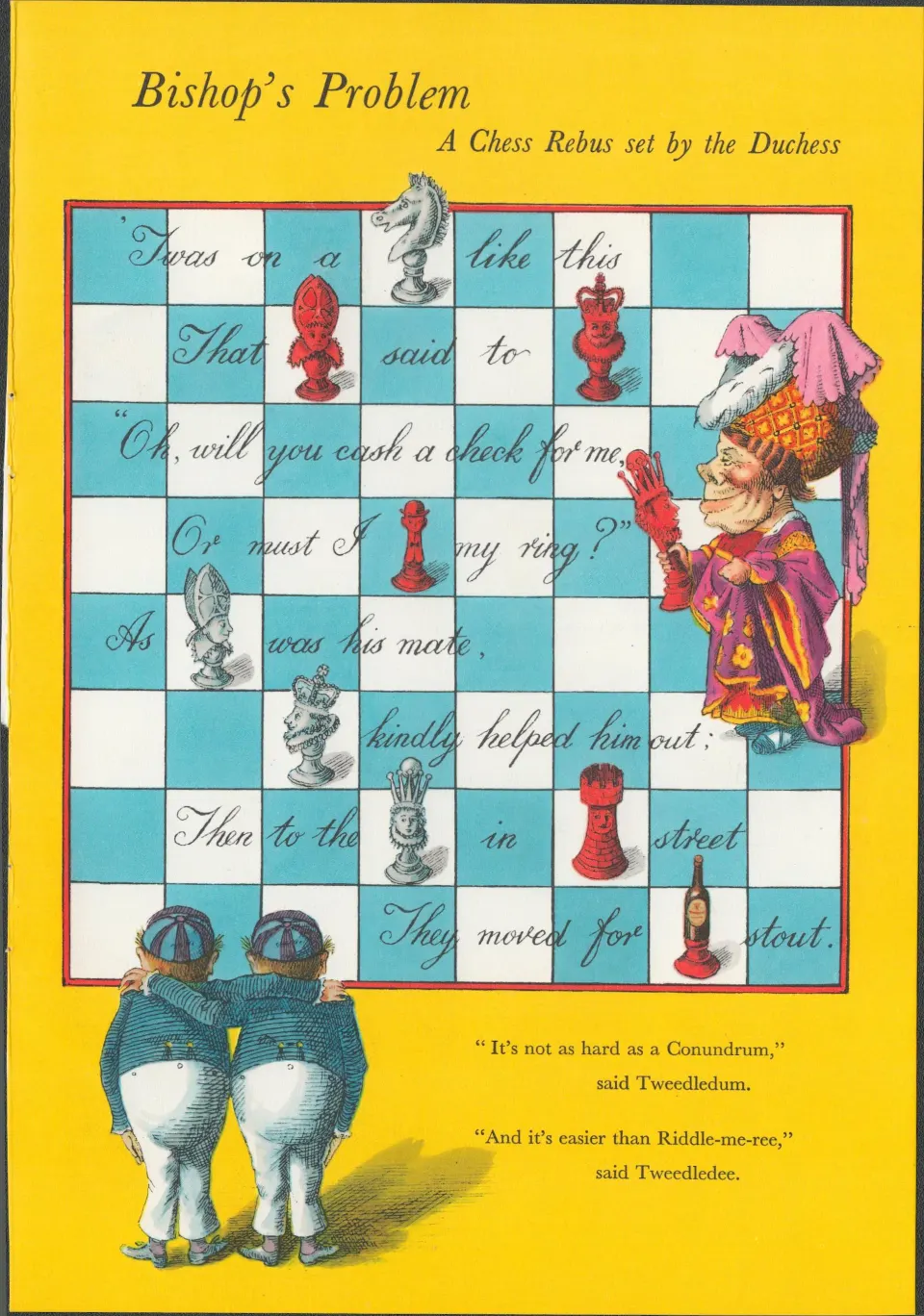 Double Sided Guinness Illustration Page 1951 Alice In Wonderland 3A Genuine Double Sided