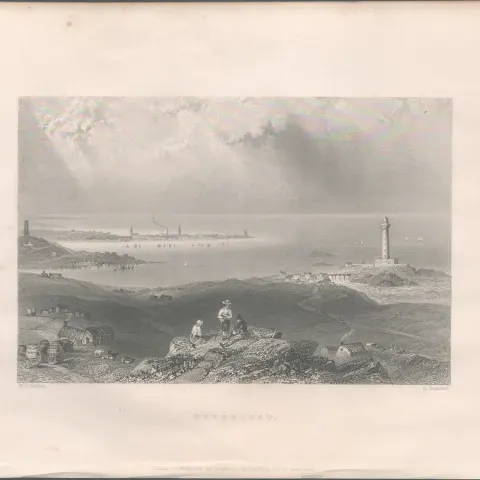 Peterhead Scotland  Antique 1842 Steel Engraving.
